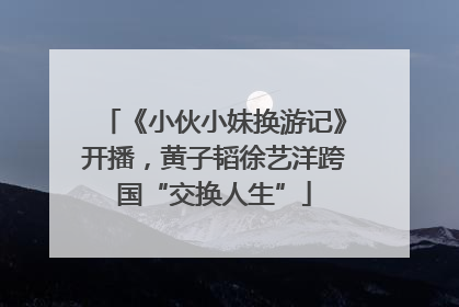 《小伙小妹换游记》开播，黄子韬徐艺洋跨国“交换人生”