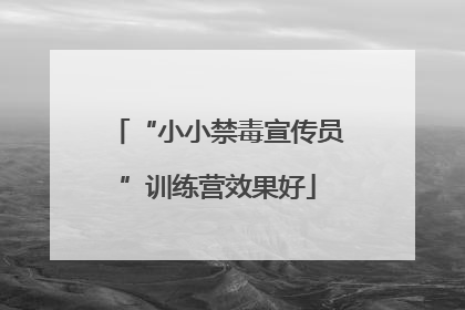 “小小禁毒宣传员”训练营效果好