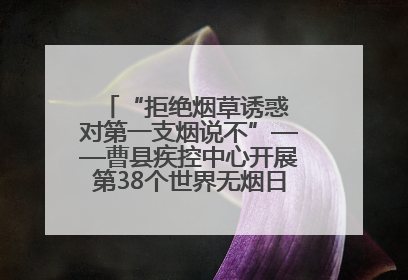 “拒绝烟草诱惑 对第一支烟说不”——曹县疾控中心开展第38个世界无烟日科普宣传活动