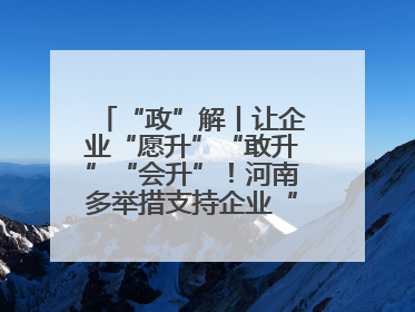 “政”解丨让企业“愿升”“敢升”“会升”！河南多举措支持企业“小升规”