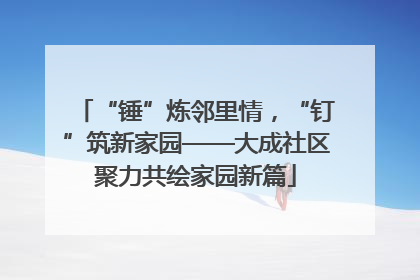 “锤”炼邻里情，“钉”筑新家园——大成社区聚力共绘家园新篇