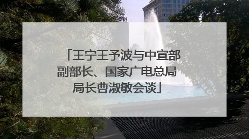 王宁王予波与中宣部副部长、国家广电总局局长曹淑敏会谈