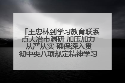 王忠林到学习教育联系点大冶市调研 加压加力 从严从实 确保深入贯彻中央八项规定精神学习教育取得实效