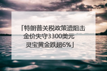 特朗普关税政策遭阻击金价失守3300美元 灵宝黄金跌超6%
