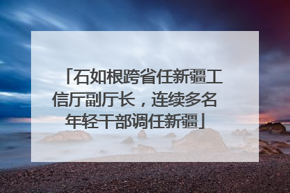 石如根跨省任新疆工信厅副厅长，连续多名年轻干部调任新疆