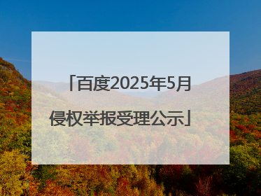 百度2025年5月侵权举报受理公示