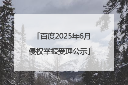 百度2025年6月侵权举报受理公示