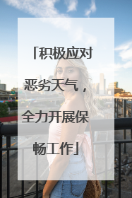 积极应对恶劣天气，全力开展保畅工作