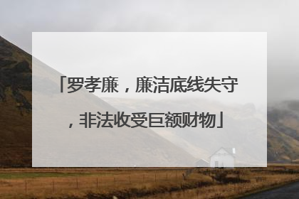 罗孝廉，廉洁底线失守，非法收受巨额财物