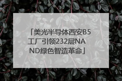 美光半导体西安B5工厂引领232层NAND绿色智造革命