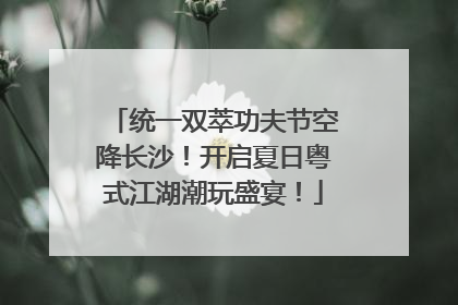 统一双萃功夫节空降长沙！开启夏日粤式江湖潮玩盛宴！