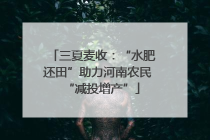 三夏麦收：“水肥还田”助力河南农民“减投增产”