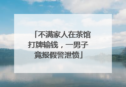 不满家人在茶馆打牌输钱，一男子竟报假警泄愤