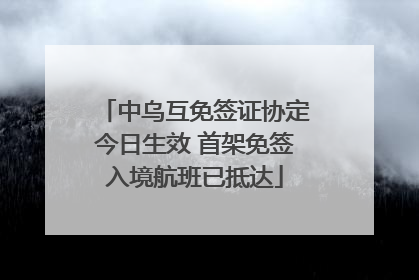 中乌互免签证协定今日生效 首架免签入境航班已抵达