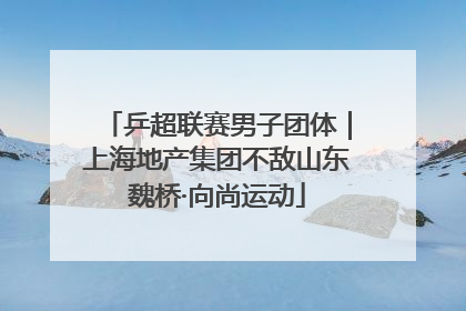 乒超联赛男子团体｜上海地产集团不敌山东魏桥·向尚运动