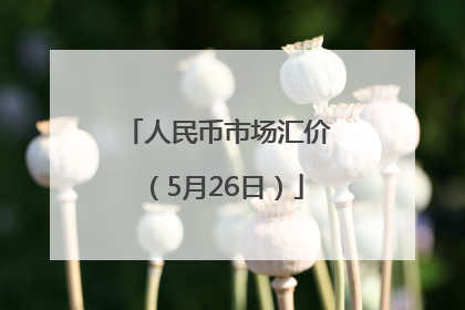 人民币市场汇价（5月26日）