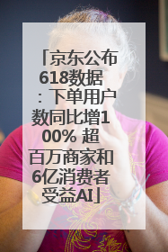 京东公布618数据：下单用户数同比增100% 超百万商家和6亿消费者受益AI