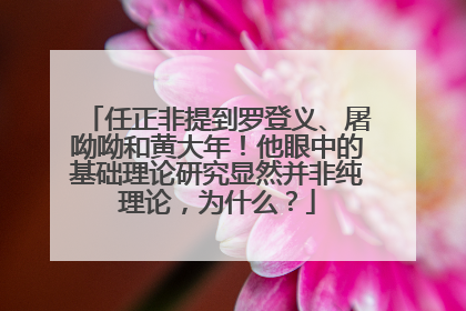 任正非提到罗登义、屠呦呦和黄大年！他眼中的基础理论研究显然并非纯理论，为什么？