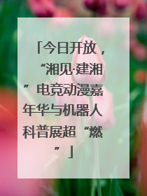 今日开放，“湘见·建湘”电竞动漫嘉年华与机器人科普展超“燃”
