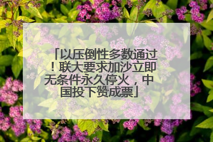 以压倒性多数通过！联大要求加沙立即无条件永久停火，中国投下赞成票