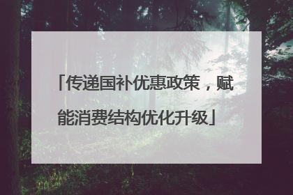 传递国补优惠政策，赋能消费结构优化升级