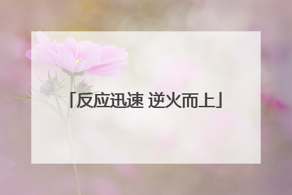 反应迅速 逆火而上