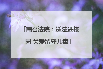 南召法院：送法进校园 关爱留守儿童