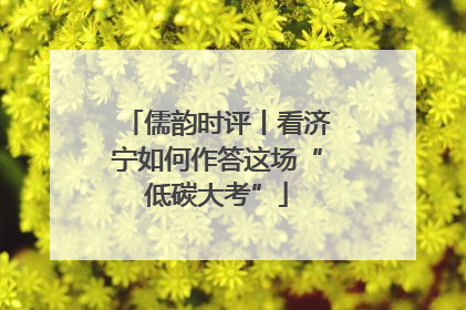 儒韵时评丨看济宁如何作答这场“低碳大考”