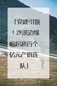 党建引领！沙漠边缘崛起超百个亿元产值连队