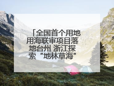 全国首个用地用海联审项目落地台州 浙江探索“地林草海”审批一次办