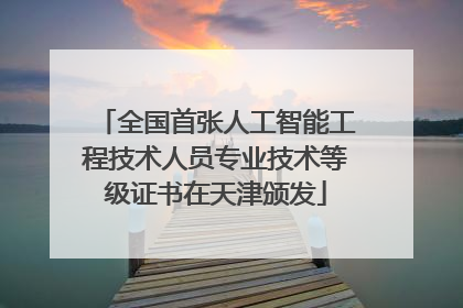 全国首张人工智能工程技术人员专业技术等级证书在天津颁发