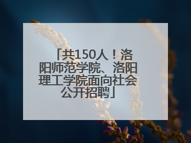共150人！洛阳师范学院、洛阳理工学院面向社会公开招聘
