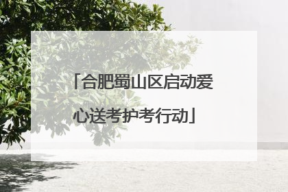 合肥蜀山区启动爱心送考护考行动