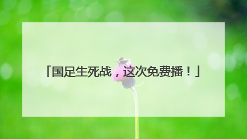 国足生死战，这次免费播！