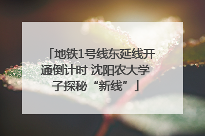 地铁1号线东延线开通倒计时 沈阳农大学子探秘“新线”