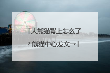 大熊猫背上怎么了？熊猫中心发文→