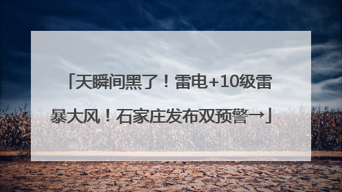 天瞬间黑了！雷电+10级雷暴大风！石家庄发布双预警→