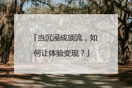 当沉浸成顶流，如何让体验变现？