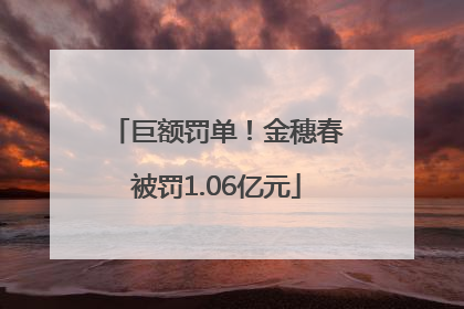 巨额罚单！金穗春被罚1.06亿元