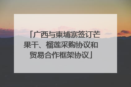 广西与柬埔寨签订芒果干、榴莲采购协议和贸易合作框架协议