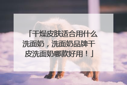 干燥皮肤适合用什么洗面奶，洗面奶品牌干皮洗面奶哪款好用！