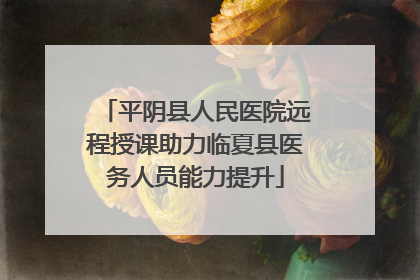 平阴县人民医院远程授课助力临夏县医务人员能力提升