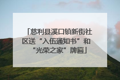 慈利县溪口镇新街社区送“入伍通知书”和“光荣之家”牌匾