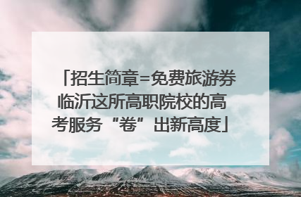 招生简章=免费旅游券 临沂这所高职院校的高考服务“卷”出新高度