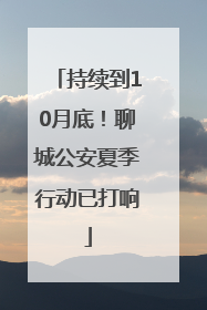 持续到10月底！聊城公安夏季行动已打响