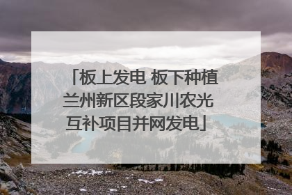 板上发电 板下种植 兰州新区段家川农光互补项目并网发电