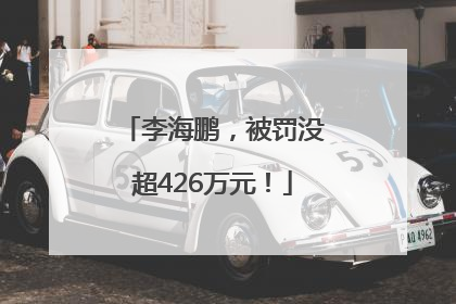李海鹏，被罚没超426万元！