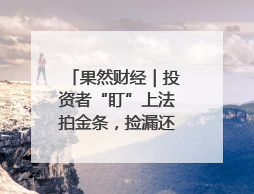 果然财经|投资者“盯”上法拍金条,捡漏还是风险?