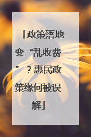 政策落地变“乱收费”？惠民政策缘何被误解