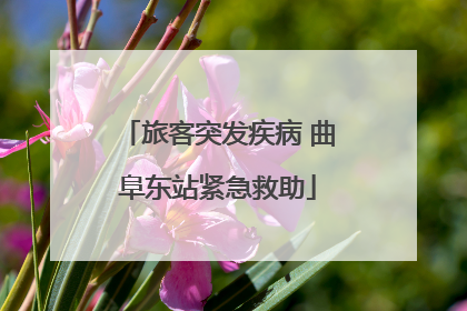 旅客突发疾病 曲阜东站紧急救助